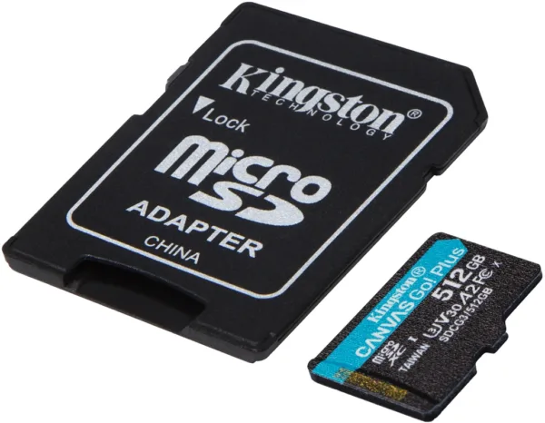 KINGSTON CANVAS GO MICROSDXC 512GB+SD-ADAPTER