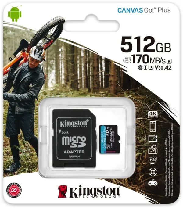 KINGSTON CANVAS GO MICROSDXC 512GB+SD-ADAPTER - Image 2